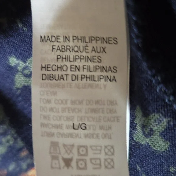 Lucky Brand Blue, Cream & Peach Graphic Top - Picture 6 of 6